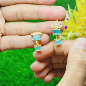 Aqua Stone Drop Earrings