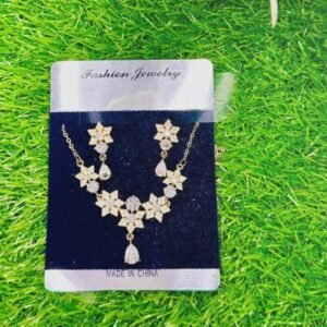 Crystal Floral Drop Necklace Set