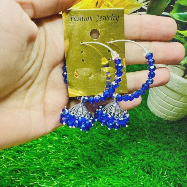 Pearl Bloom Hoop Jhumki Earrings - Image 5