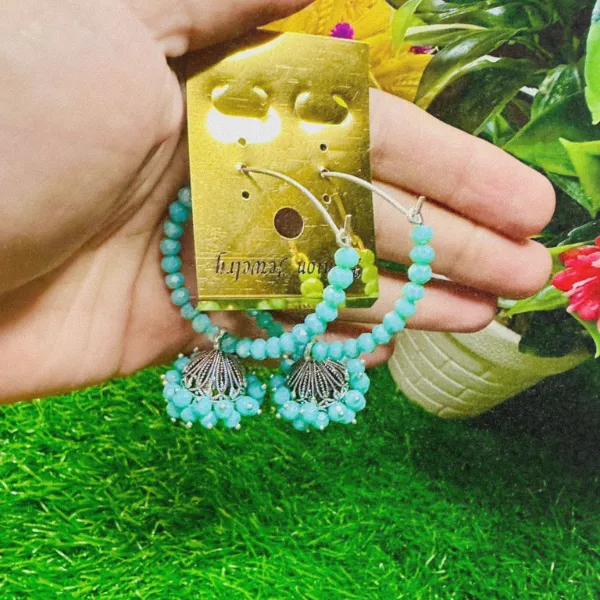 Pearl Bloom Hoop Jhumki Earrings - Image 4