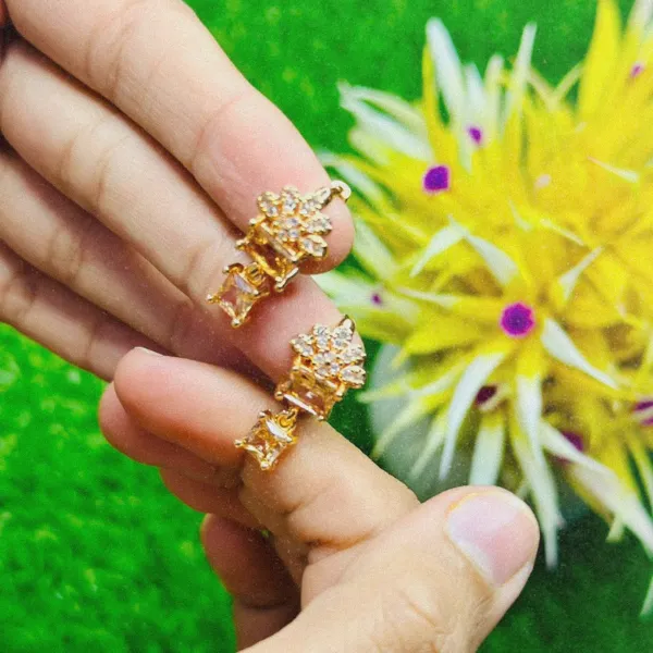 Aqua Stone Drop Earrings - Image 2