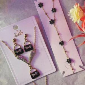 Crystal Charm Handbag Jewelry Set